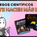 Ilustración educativa con los videojuegos Kerbal Space Program, Outer Wilds y Portal — juegos científicos que desarrollan pensamiento crítico y competencias STEM.